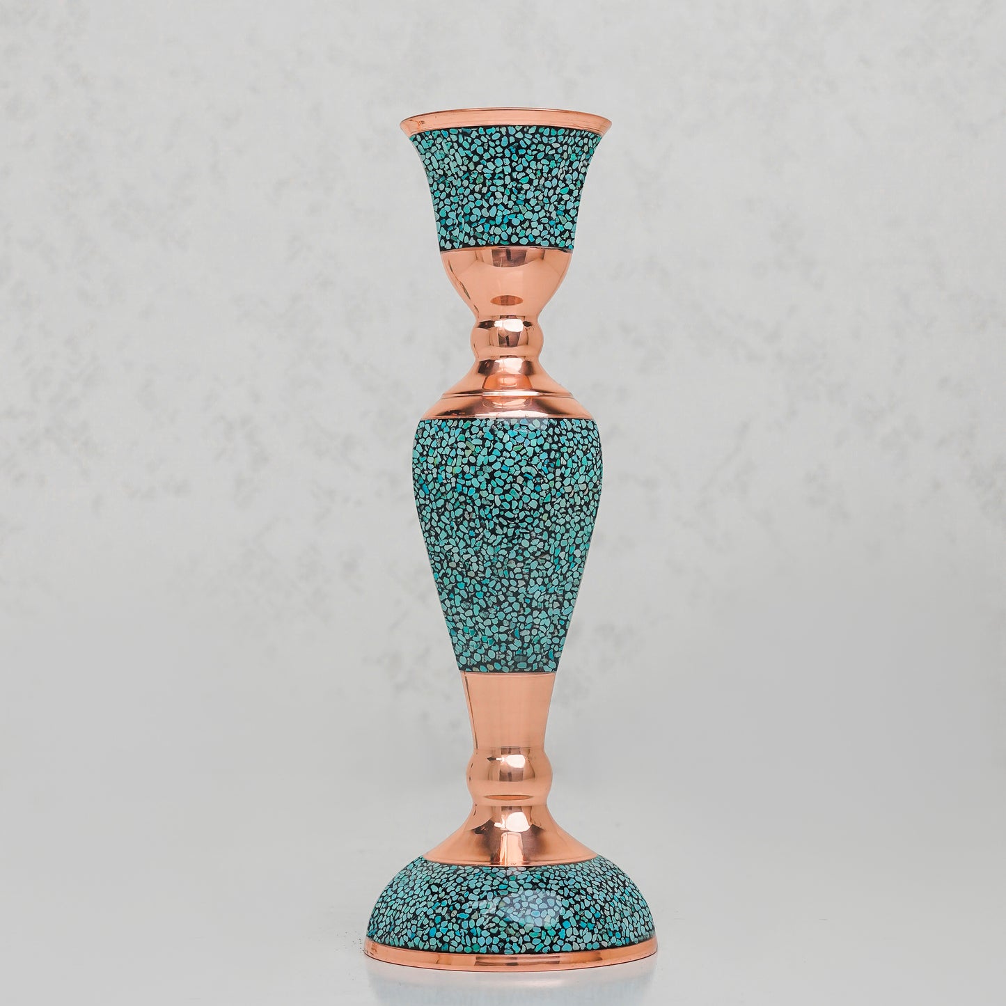 Decorative candle holder with turquoise and copper design luxury antique handcrafted candlestick