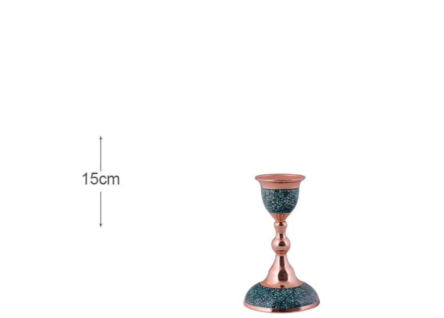Turquoise and Copper Candlestick | Luxury Handcrafted Décor & Special Occasion Corporate Gifts  Gift | Persis Antiques